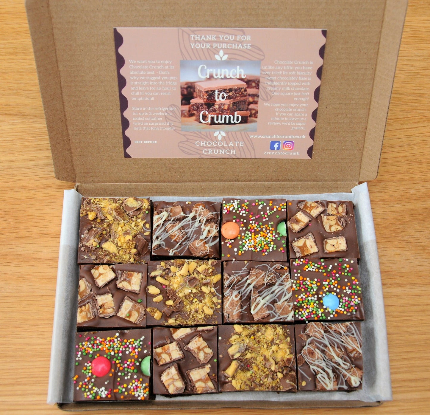 Chocolate Crunch Sweet Sugar Candy - Indulgence Box (12 piece)